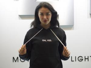 Фото Одежда Топовая утепленная толстовка - OH, YES , black