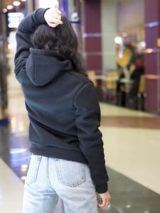 Фото Одежда Топовая утепленная толстовка - OH, YES , black