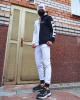  Теплый худи-зиппер Off White Quadrо черно-белый Спортивные кофты, толстовки, куртки мужские в Украине