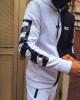 Теплый худи-зиппер Off White Quadrо черно-белый Спортивные кофты, толстовки, куртки мужские в Украине
