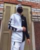  Теплый худи-зиппер Off White Quadrо черно-белый Спортивные кофты, толстовки, куртки мужские в Украине