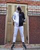  Теплый худи-зиппер Off White Quadrо черно-белый Спортивные кофты, толстовки, куртки мужские в Украине