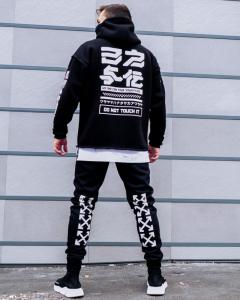 Фото Одежда Теплое удлиненное худи унисекс Пушка Огонь Meatka черное