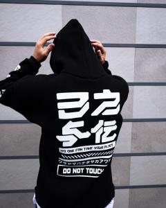 Фото Одежда Теплое удлиненное худи унисекс Пушка Огонь Meatka черное