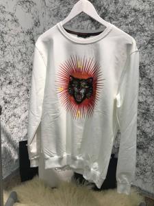 Фото Одежда Sweatshirt Gucci Angry Cat Appliqué White
