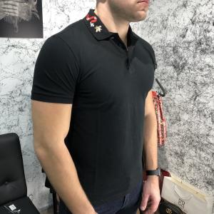 Фото Одежда Gucci Cotton Polo With Kingsnake Embroidery Black