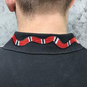 Фото Одежда Gucci Cotton Polo With Kingsnake Embroidery Black
