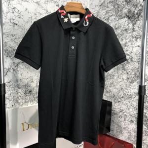 Фото Одежда Gucci Cotton Polo With Kingsnake Embroidery Black