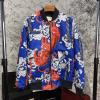  Gucci Flora Tiger Print Silk Bomber Jacket Blue Куртки женские в Украине