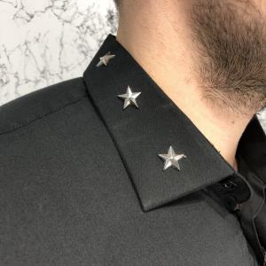Фото Одежда Givenchy Poplin Shirt With Metallic Stars Black