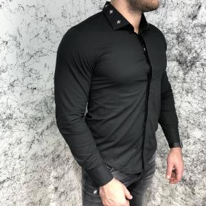 Фото Одежда Givenchy Poplin Shirt With Metallic Stars Black