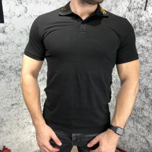 Фото Одежда Gucci Cotton Polo with Tiger Embroidery Black