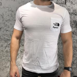Фото Одежда North Face x Supreme T-Shirt Pocket Logo White