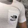  North Face x Supreme T-Shirt Pocket Logo White Мужские майки футболки в Украине