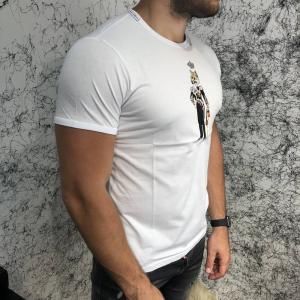 Фото Одежда Dolce & Gabbana T-Shirt With Designer Patches King Wolf White