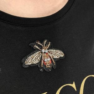 Фото Одежда Gucci T-Shirt Bee with Web Black