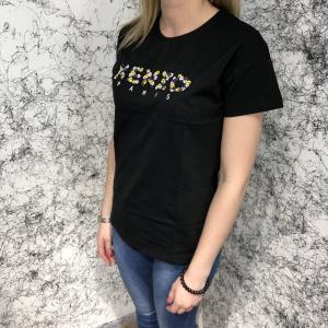 Фото Одежда Kenzo T-Shirt Flowers Logo Embroidered Black