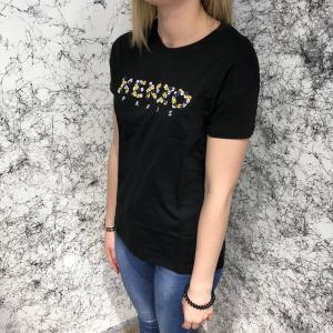 Фото Одежда Kenzo T-Shirt Flowers Logo Embroidered Black