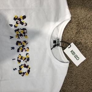 Фото Одежда Kenzo T-Shirt Flowers Logo Embroidered White