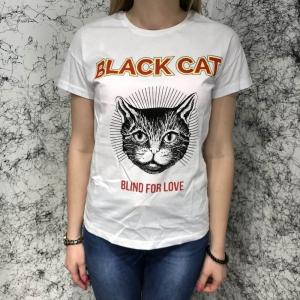 Фото Одежда Gucci T-Shirt Cat Blind For Love White