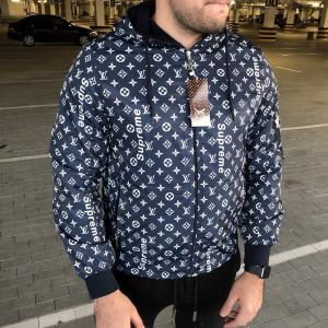 Фото Одежда Supreme x Louis Vuitton Jacquard Monogram Blue Jacket