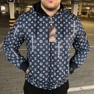 Фото Одежда Supreme x Louis Vuitton Jacquard Monogram Blue Jacket