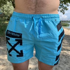 Фото Одежда Плавательные Шорты Off White With X Cross Neon Blue