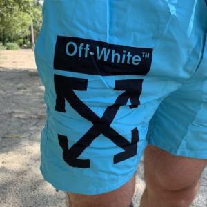 Фото Одежда Плавательные Шорты Off White With X Cross Neon Blue