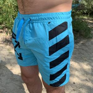Фото Одежда Плавательные Шорты Off White With X Cross Neon Blue