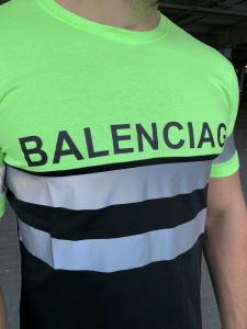Фото Одежда Футболка Balenciaga Logo Reflective Neon Green