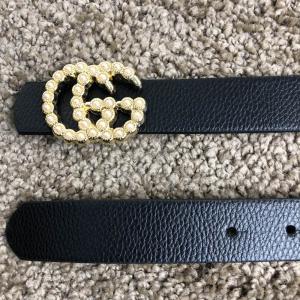 Фото Аксессуары Gucci Belt Double G Pearl Black