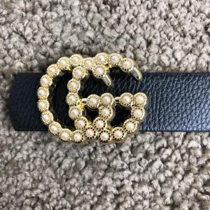 Фото Аксессуары Gucci Belt Double G Pearl Black