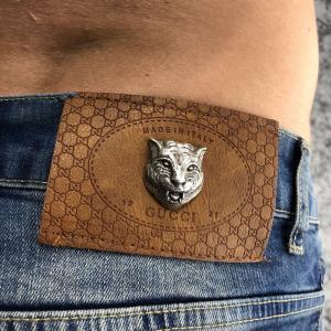 Фото Одежда Gucci Jeans Short GG Marmont Tiger Blue
