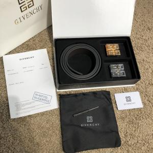 Фото Аксессуары Givenchy 4G Long Belt Gold & Silver IN G Leather Black