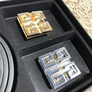 Фото Аксессуары Givenchy 4G Long Belt Gold & Silver IN G Leather Black