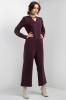 Брючный комбинезон FATE из трикотажа цвета марсала с укороченными брюками клеш и длинными рукавами