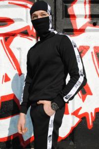 Фото  Штаны утеплённые чёрные с лампасами The North Face