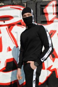 Фото  Штаны утеплённые чёрные с лампасами The North Face