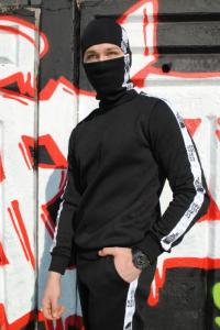 Фото  Штаны утеплённые чёрные с лампасами The North Face