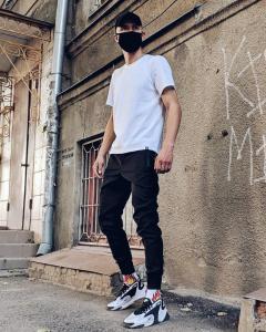 Фото Одежда Теплые брюки джоггеры мужские Пушка Огонь Zuren черные