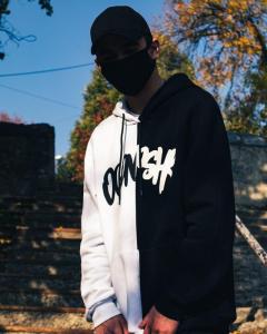 Фото Одежда Теплое худи унисекс Пушка Огонь Scratch черно-белый