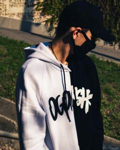 Фото Одежда Теплое худи унисекс Пушка Огонь Scratch черно-белый