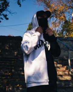 Фото Одежда Теплое худи унисекс Пушка Огонь Scratch черно-белый