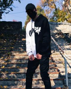 Фото Одежда Теплое худи унисекс Пушка Огонь Scratch черно-белый