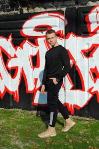 Фото  Штаны утеплённые чёрные с рефлективными лампасами Adidas