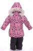 Зимний костюм для девочки Классика с рисунком розовый с узором