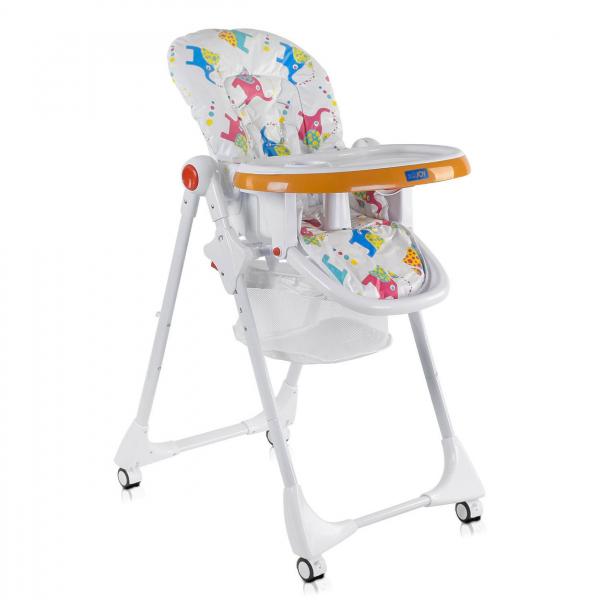 Стульчик для кормления JOY К-55448 ""Слоники"" цвет бело-оранжевый