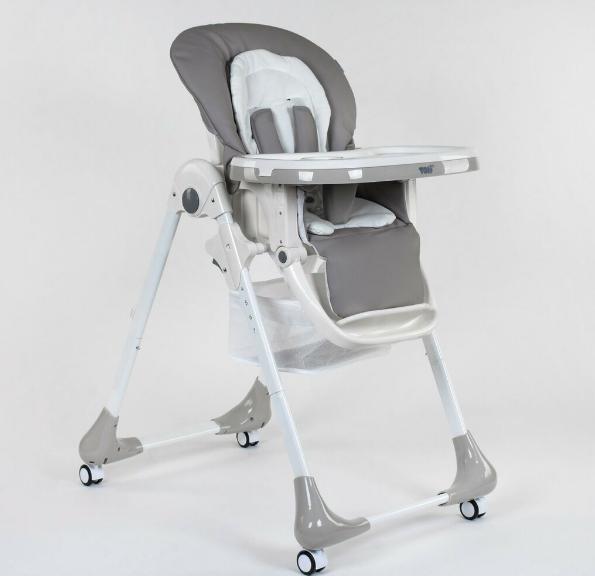 Стульчик для кормления Toti W-55800, мягкий PU, мягкий вкладыш, 4 колеса, съемный столик