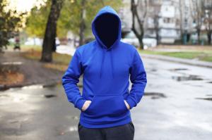 Фото Одежда Утепленная толстовка синего цвета