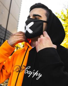 Фото Одежда Двухцветный худи Be Happy черно-оранжевый